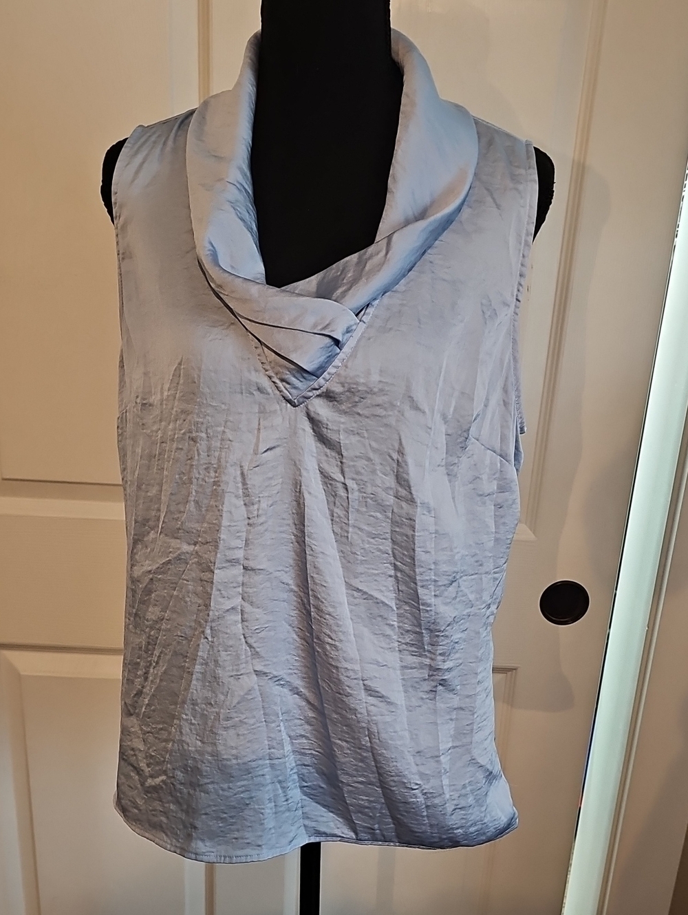 The Limited Scandal Collection Light Blue Cowl Neck Sleeveless Bloude